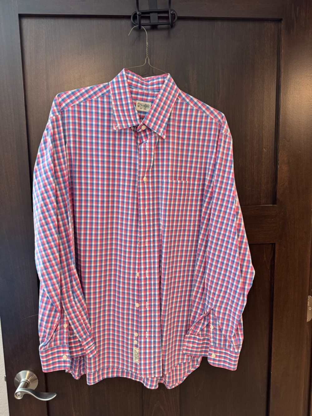 Gitman Brothers Pink and Blue Checked Button-Down Shirt